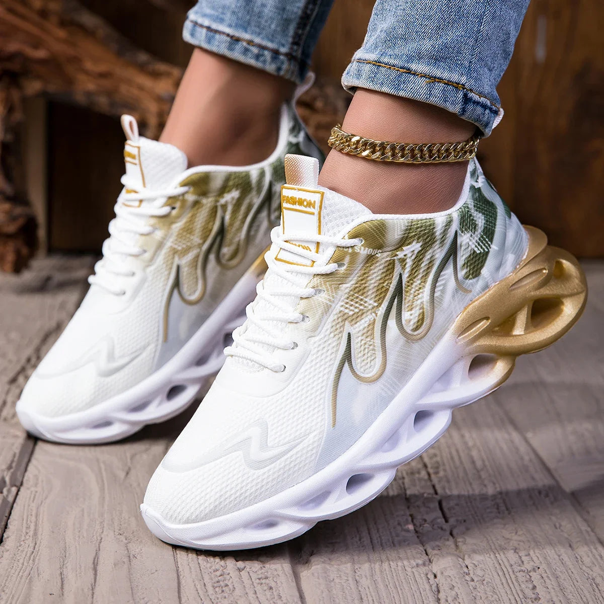YRZL Unisex Lightweight Breathable Sports Sneakers