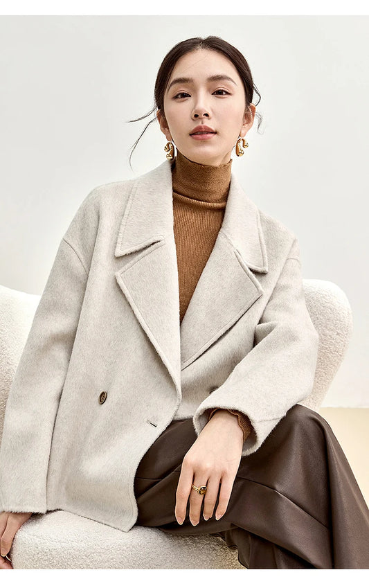 SENTUBILA Women’s Woolen Short Coat – Winter Luxury
