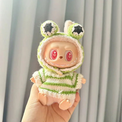 17cm Labubu Plush Doll Pumpkin Outfit – Kawaii Idol Clothes & Accessories