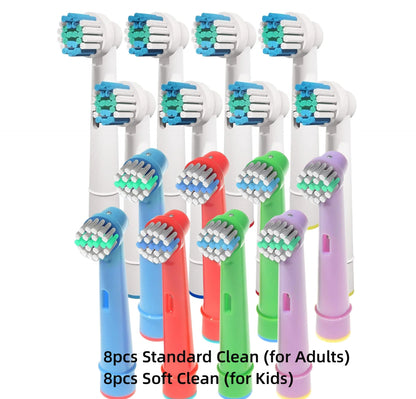 16/20PCS Brush Head nozzles for Oral B Electric Toothbrush Replacement Head Refill Sensitive Floss Cross Action for Oralb