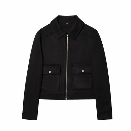 Women’s Winter Zipper Jacket – Short Streetwear Coat