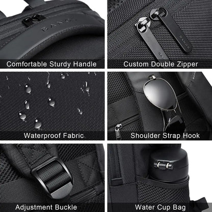 BANGE Waterproof School Laptop Backpack with USB Charging