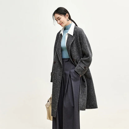 SENTUBILA Luxury Wool Coat – Elegance Redefined for Women
