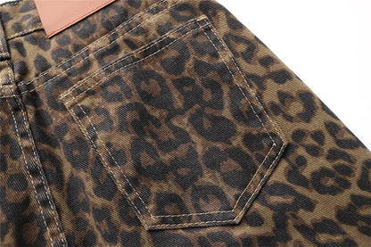 Fierce Fit – High Waist Leopard Print Baggy Jeans
