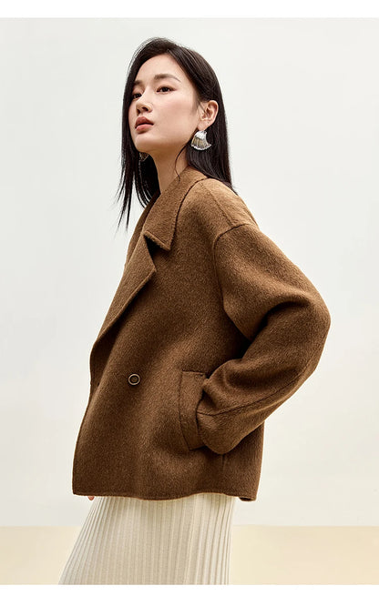 SENTUBILA Women’s Woolen Short Coat – Winter Luxury
