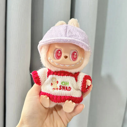 17cm Labubu Plush Doll Pumpkin Outfit – Kawaii Idol Clothes & Accessories