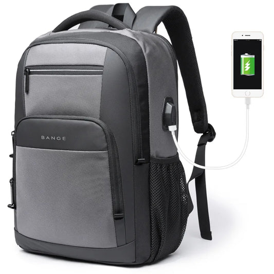 BANGE Waterproof School Laptop Backpack with USB Charging
