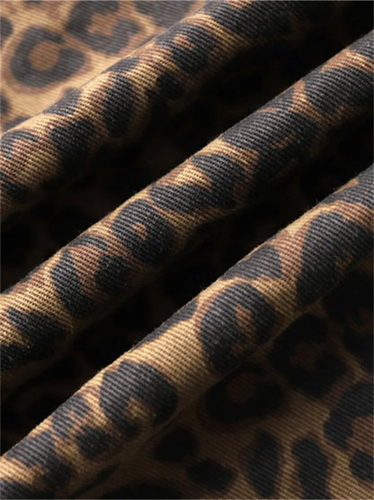 Fierce Fit – High Waist Leopard Print Baggy Jeans