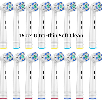 16/20PCS Brush Head nozzles for Oral B Electric Toothbrush Replacement Head Refill Sensitive Floss Cross Action for Oralb