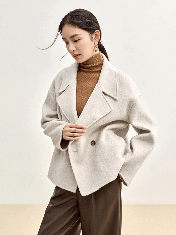 SENTUBILA Women’s Woolen Short Coat – Winter Luxury