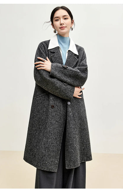 SENTUBILA Luxury Wool Coat – Elegance Redefined for Women