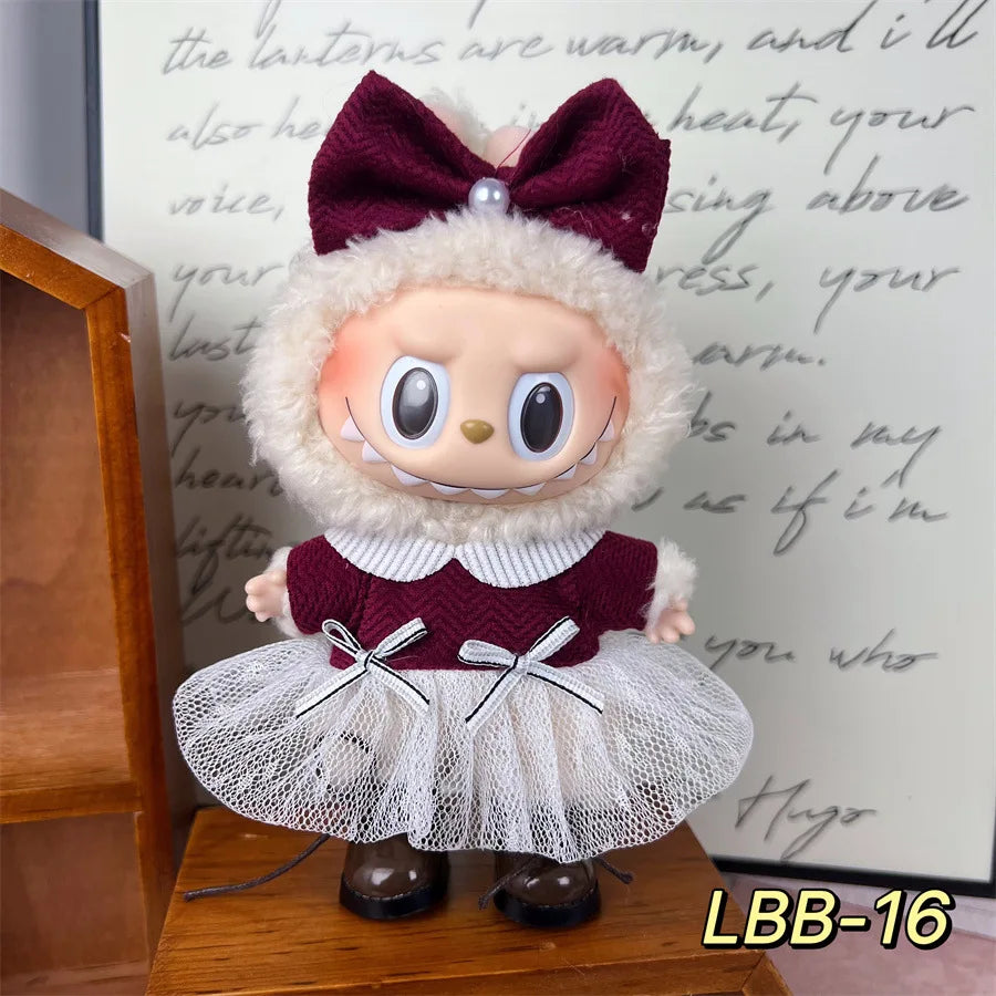 17cm Labubu Doll Clothes – Cute Kpop Idol Skirt Outfit Accessories