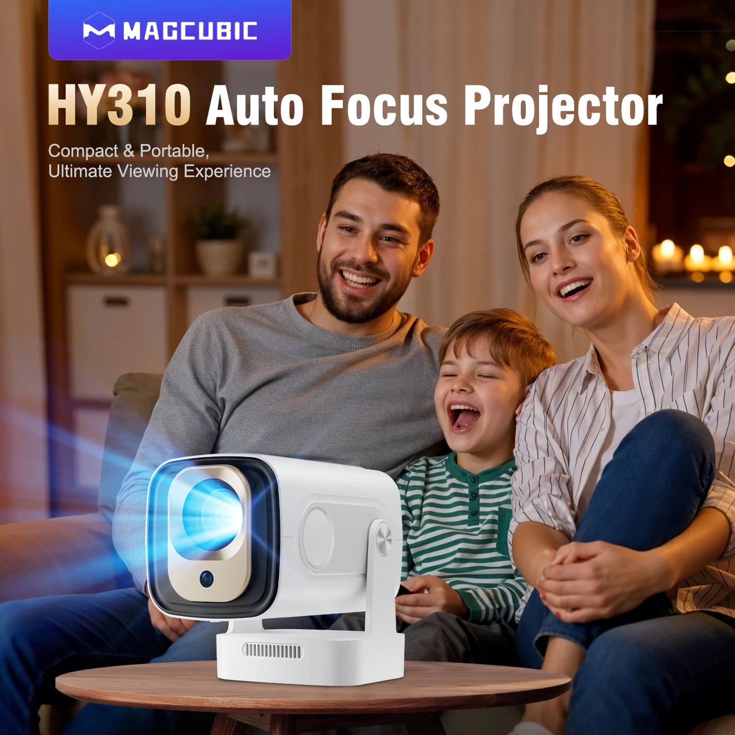 Magcubic HY310 Android 11 Projector 4K Native 1080P Auto Focus Native 330ANSI Dual Wifi BT5.4 Air Mouse Voice Home Outdoor Movie