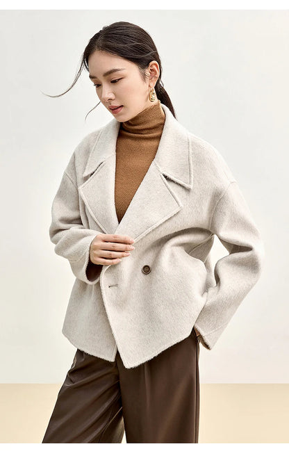 SENTUBILA Women’s Woolen Short Coat – Winter Luxury