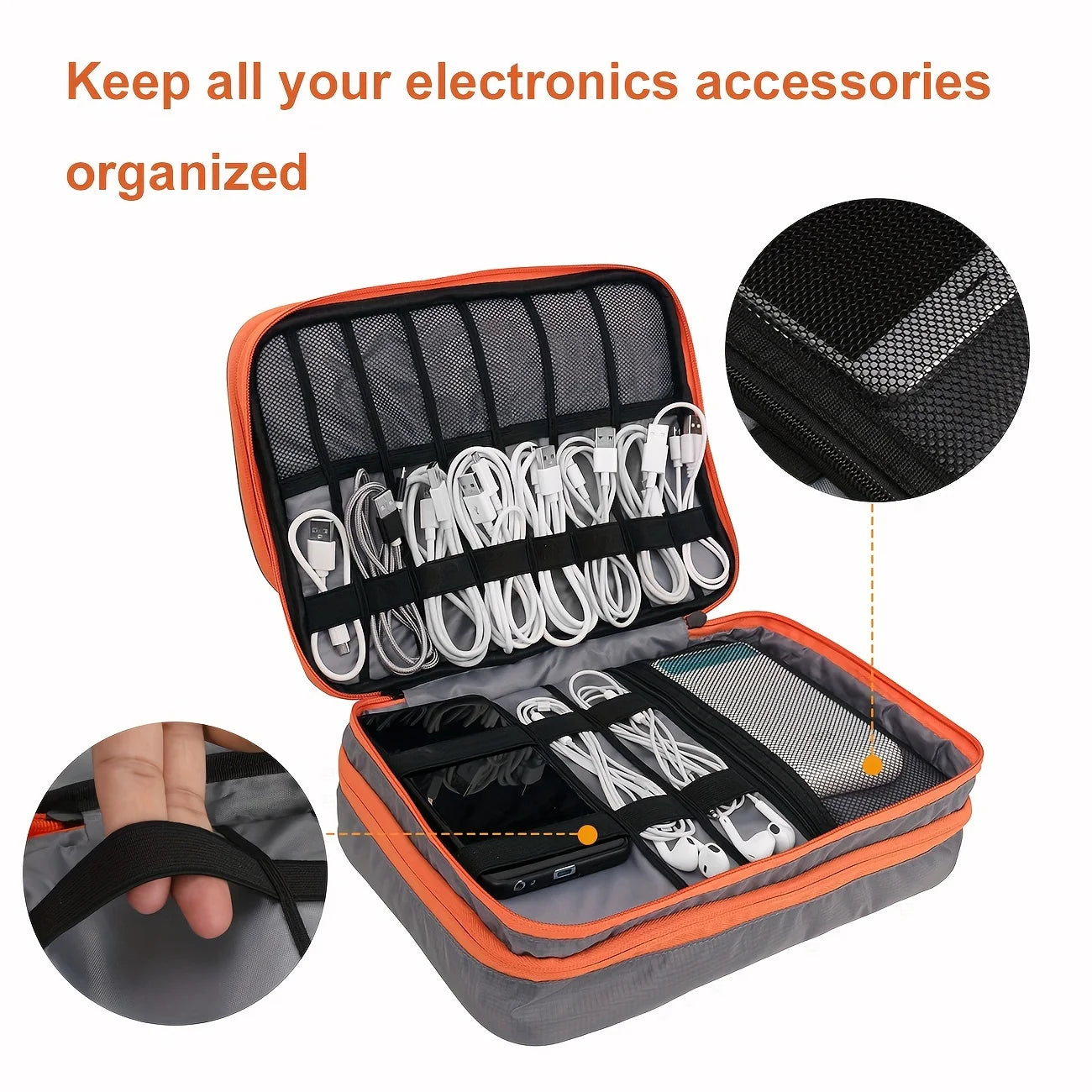 Multi-Layer Travel Cable Organizer Bag
