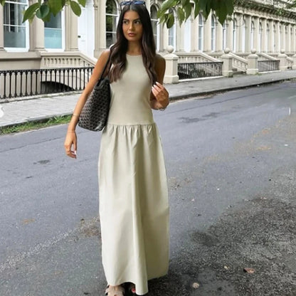 HXAO Elegant Sleeveless Long Dress – Spring 2025 Y2K Style
