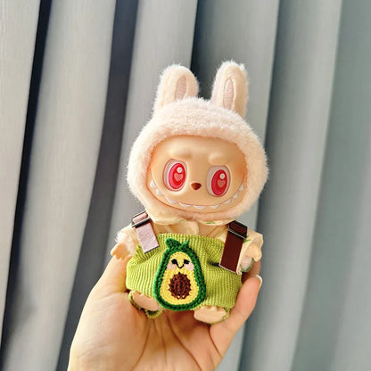 17cm Labubu Plush Doll Pumpkin Outfit – Kawaii Idol Clothes & Accessories