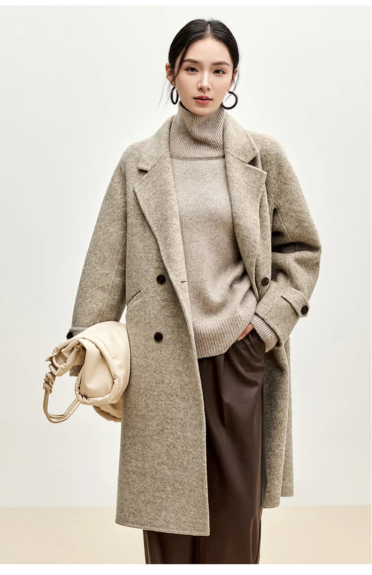 SENTUBILA Luxury Wool Coat – Elegance Redefined for Women