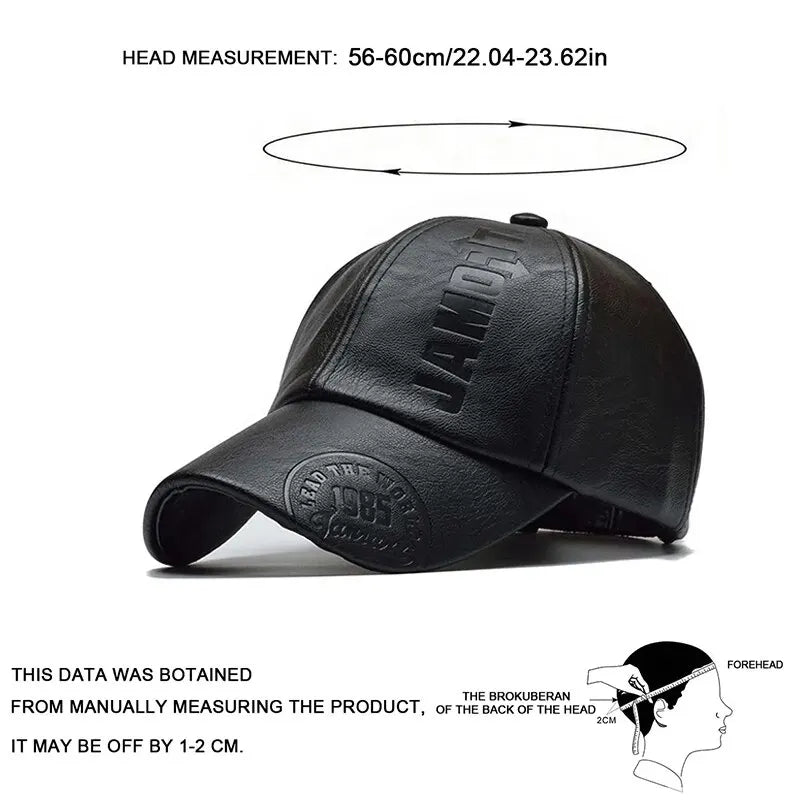 Unisex Leather Baseball Cap