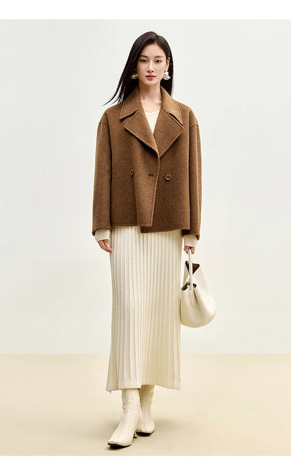 SENTUBILA Women’s Woolen Short Coat – Winter Luxury