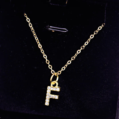 Kpop Shining A-Z Letter Pendant Charm Necklace 26 Initial Alphabet Name Golden Clavicle Chain Party Valentine's Day Jewelry Gift