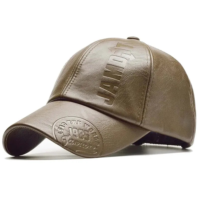 Unisex Leather Baseball Cap