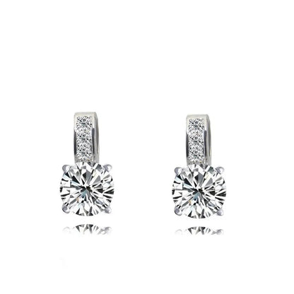 Alloy Colorful Bridal Jewelry Set Classic Cubic Zirconia Crystal Pendant Necklace Earrings Stud Earrings, Ladies, Girls, Gifts