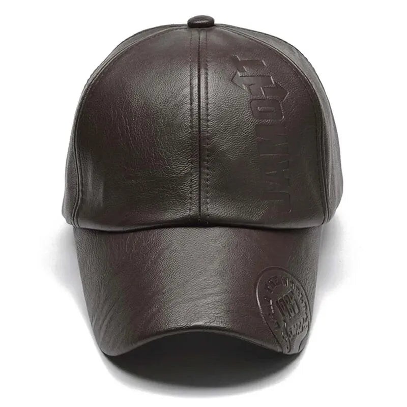 Unisex Leather Baseball Cap
