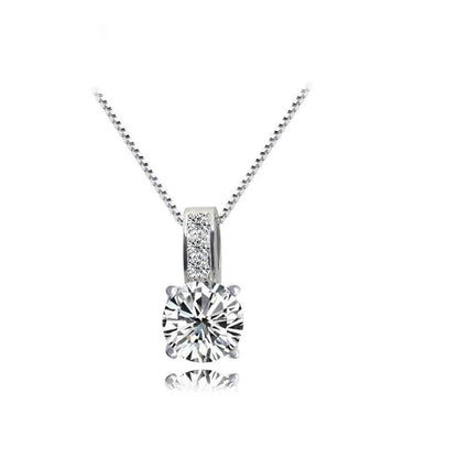 Alloy Colorful Bridal Jewelry Set Classic Cubic Zirconia Crystal Pendant Necklace Earrings Stud Earrings, Ladies, Girls, Gifts