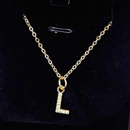 Kpop Shining A-Z Letter Pendant Charm Necklace 26 Initial Alphabet Name Golden Clavicle Chain Party Valentine's Day Jewelry Gift