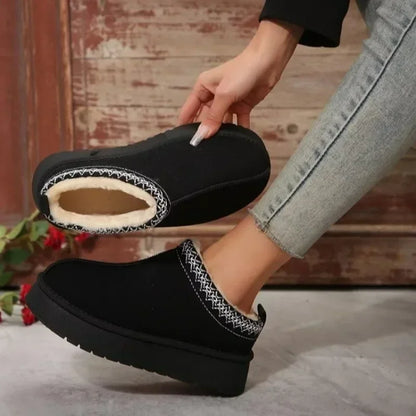 Women’s Winter Fur Ankle Snow Boots – Warm Plush Chelsea Flats