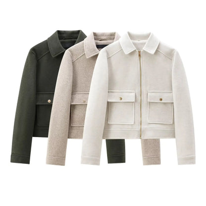 Women’s Winter Zipper Jacket – Short Streetwear Coat