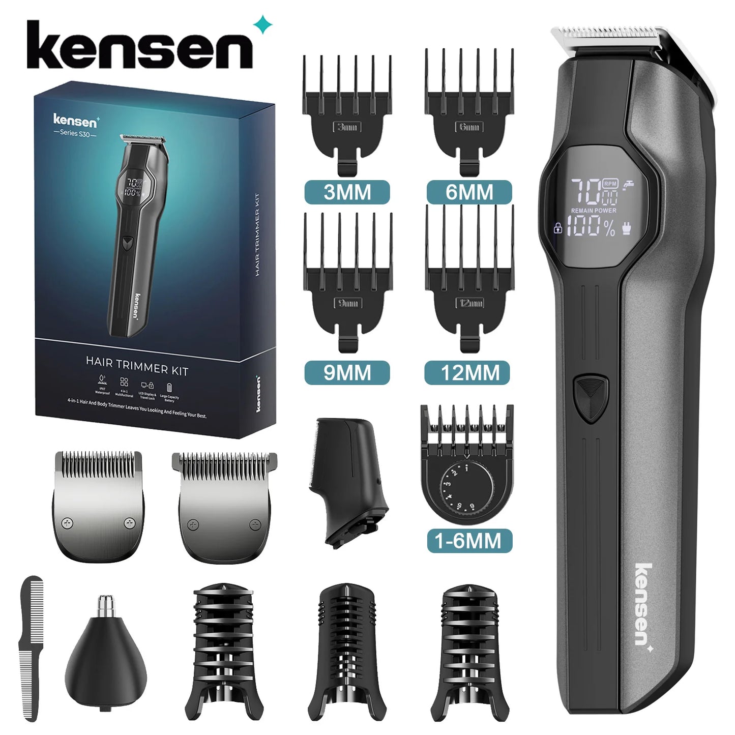 Kensen S30 4-in-1 Cordless Trimmer