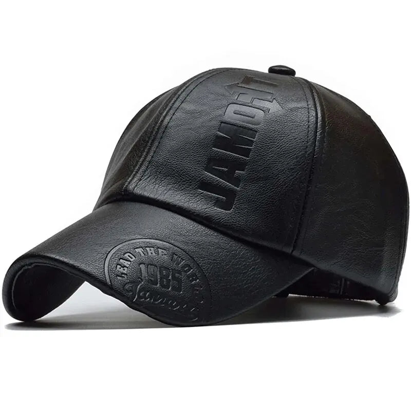 Unisex Leather Baseball Cap