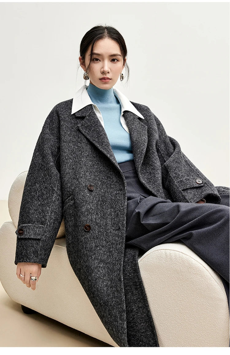 SENTUBILA Luxury Wool Coat – Elegance Redefined for Women