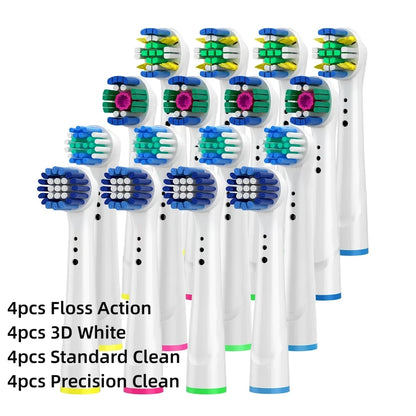 16/20PCS Brush Head nozzles for Oral B Electric Toothbrush Replacement Head Refill Sensitive Floss Cross Action for Oralb