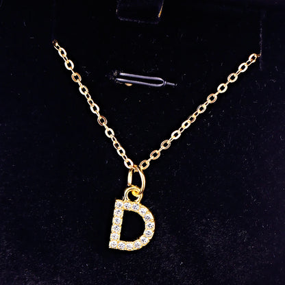 Kpop Shining A-Z Letter Pendant Charm Necklace 26 Initial Alphabet Name Golden Clavicle Chain Party Valentine's Day Jewelry Gift