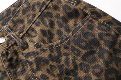 Fierce Fit – High Waist Leopard Print Baggy Jeans
