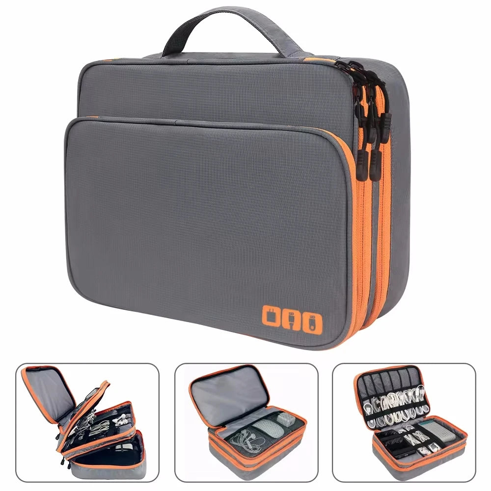 Multi-Layer Travel Cable Organizer Bag
