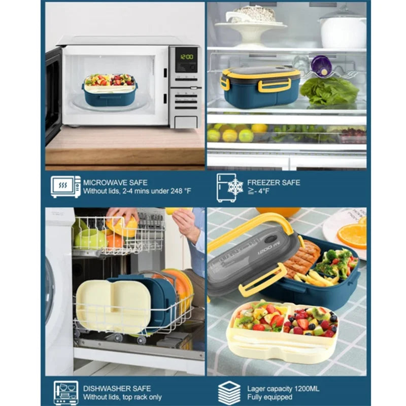1200ML 2-Layer Bento Box – Leakproof & Portable