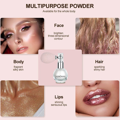 Glow Shimmer Powder | Glitter Highlighter for Face, Eyes & Body