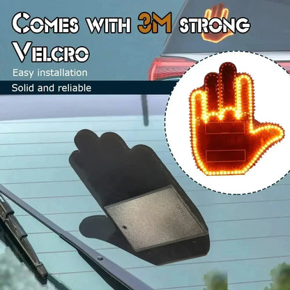 Car Expression Remote Control Led Lighting Road Rage Middle Finger Gesture Palm Light Accessories