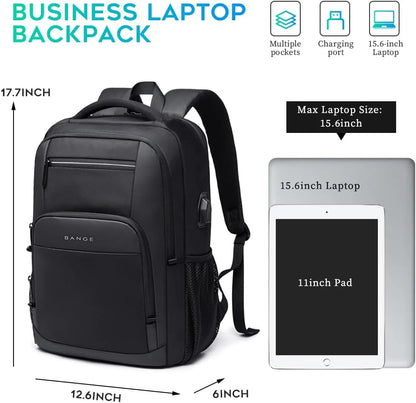 BANGE Waterproof School Laptop Backpack with USB Charging