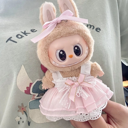 17cm Labubu Doll Clothes – Cute Kpop Idol Skirt Outfit Accessories