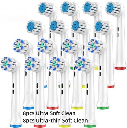 16/20PCS Brush Head nozzles for Oral B Electric Toothbrush Replacement Head Refill Sensitive Floss Cross Action for Oralb