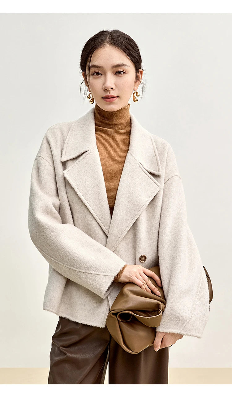 SENTUBILA Women’s Woolen Short Coat – Winter Luxury