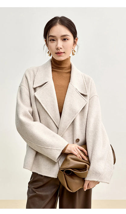 SENTUBILA Women’s Woolen Short Coat – Winter Luxury
