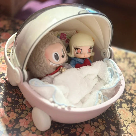 Labubu Doll Stroller & Cradle Storage Box – Baby Bed Furniture Accessories