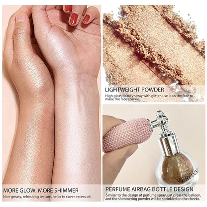 Glow Shimmer Powder | Glitter Highlighter for Face, Eyes & Body