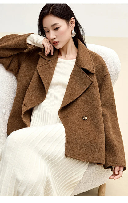 SENTUBILA Women’s Woolen Short Coat – Winter Luxury
